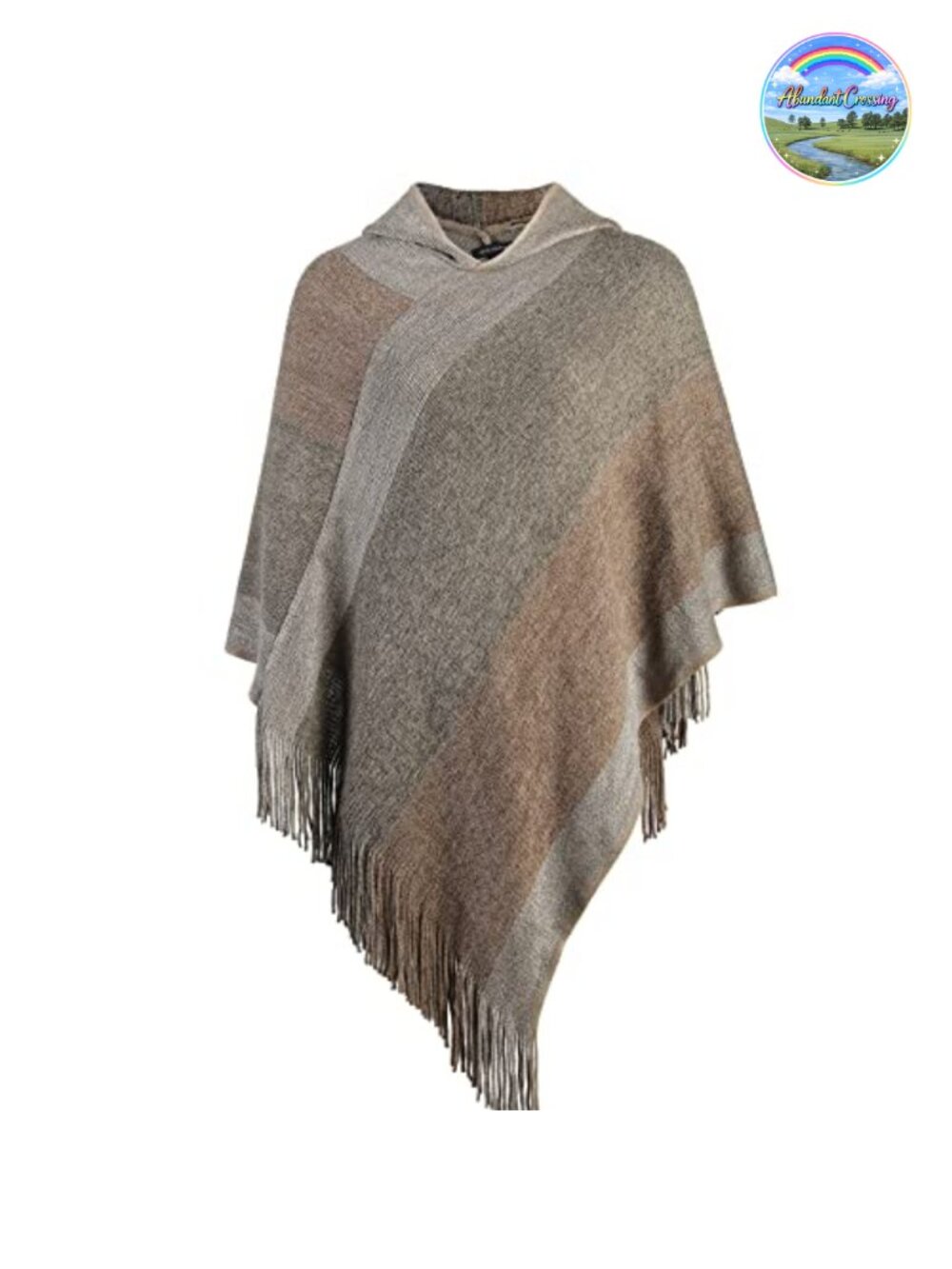Elegant Knitted Fringed V-Neck Poncho Cape Pullover Sweater